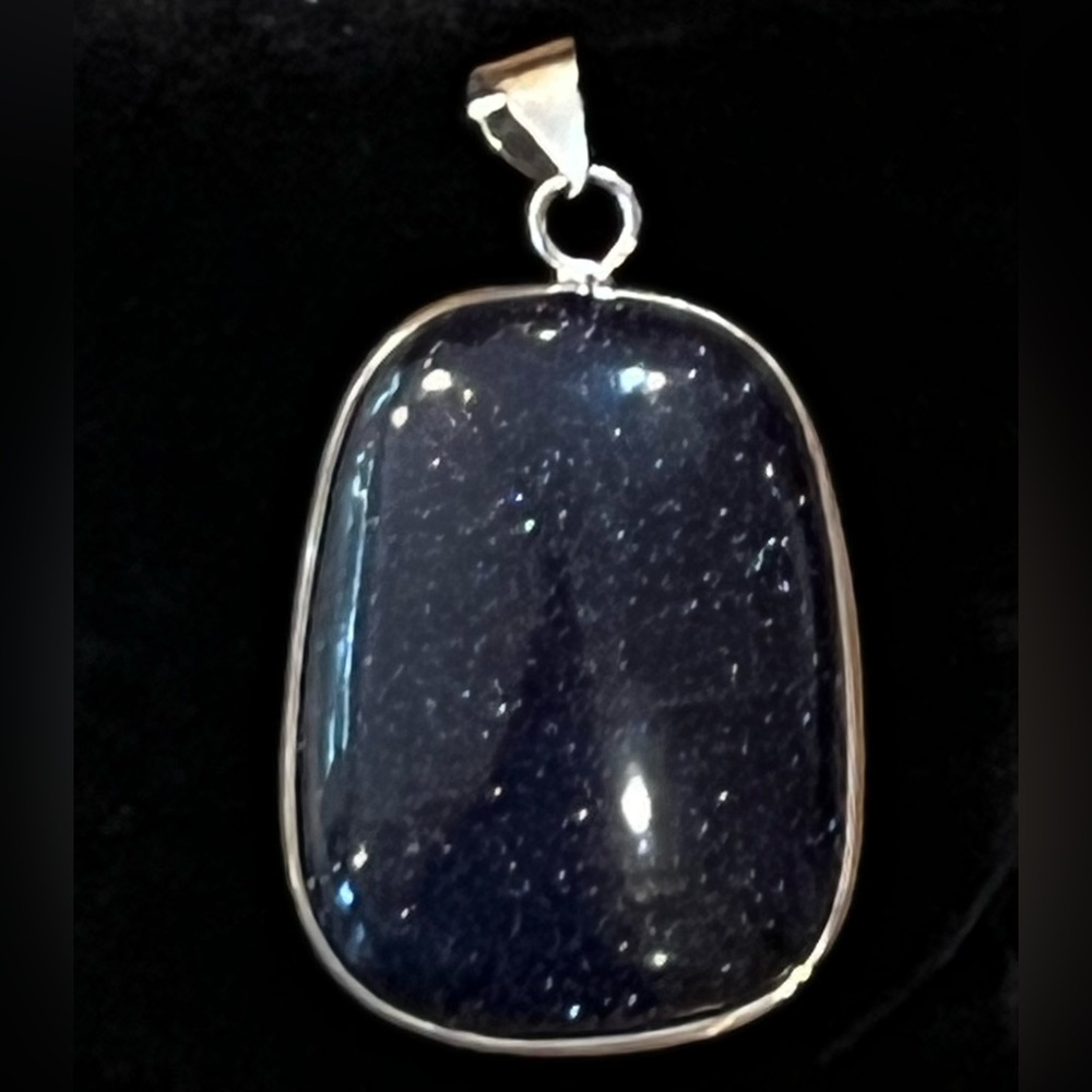.925 Sterling Silver Black Hematite Pendant 2" L x 1.5" W